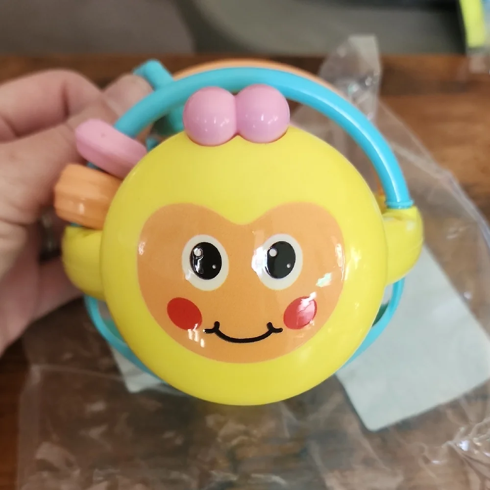 Yellow Ball Toy For Infants Grasping Toys, Rattles, Teething Baby Toys 6m And Up